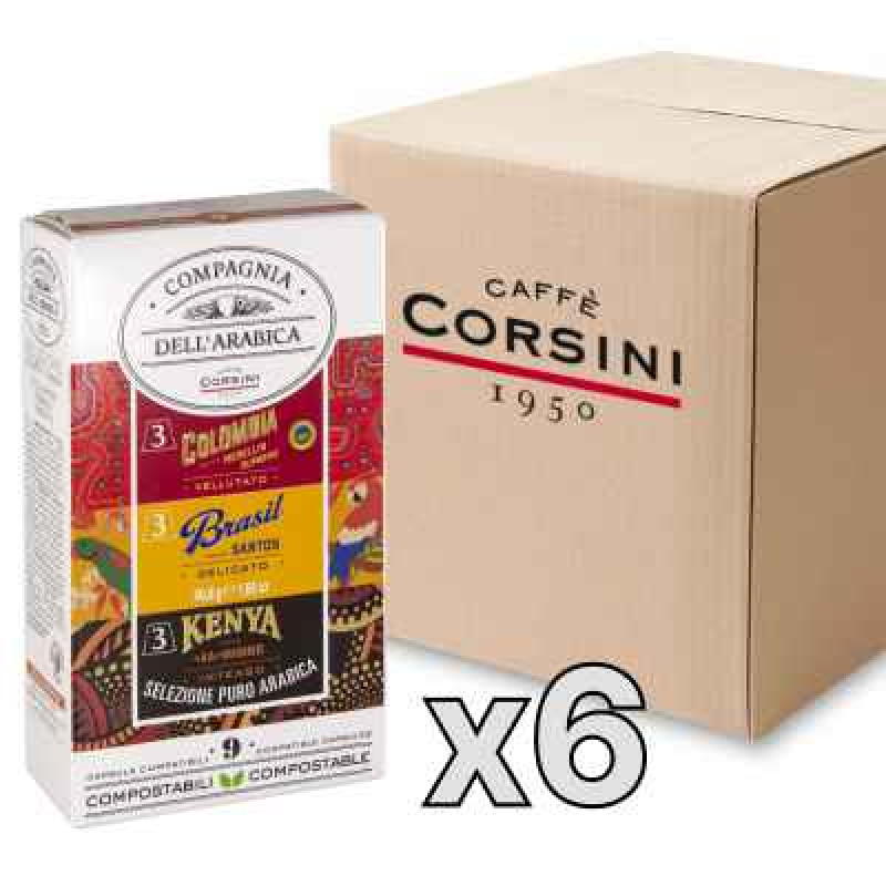 Caffe Corsini Compagnia dell'Arabica Selection of Single Origin kafijas kapsulas, 10 x 5,2g, kaste