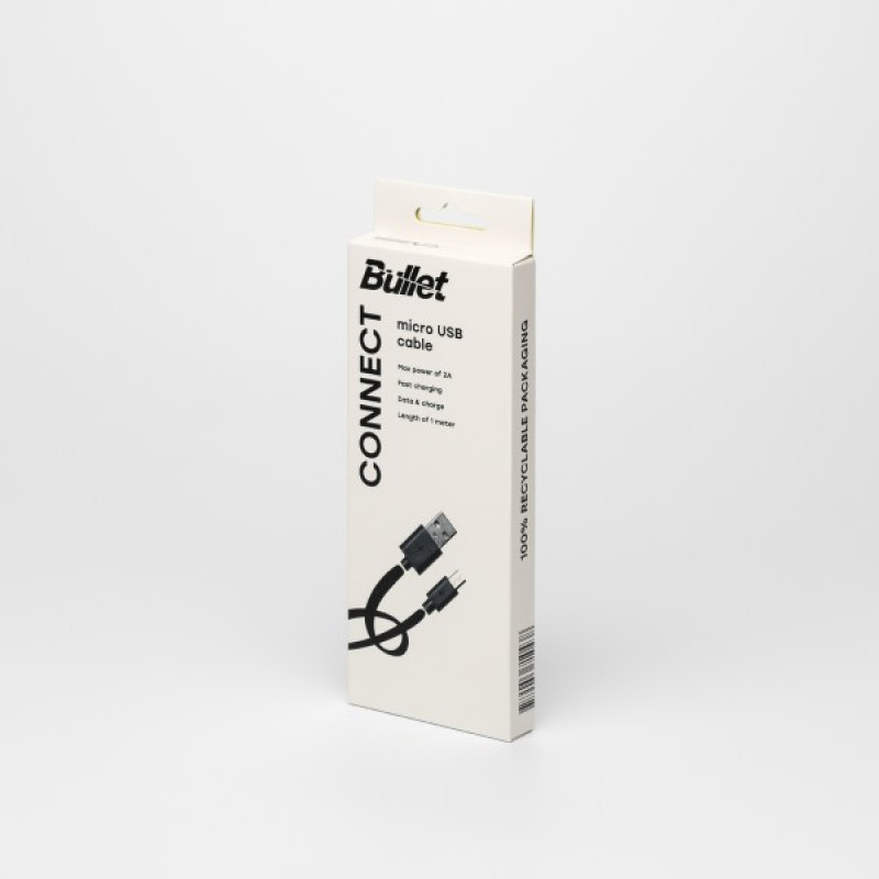 Bullet USB - Micro USB vads 2.0, 1m, 2A 10W