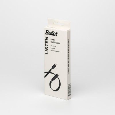 Bullet Adapteris 8 PIN - 3.5 mm, melns