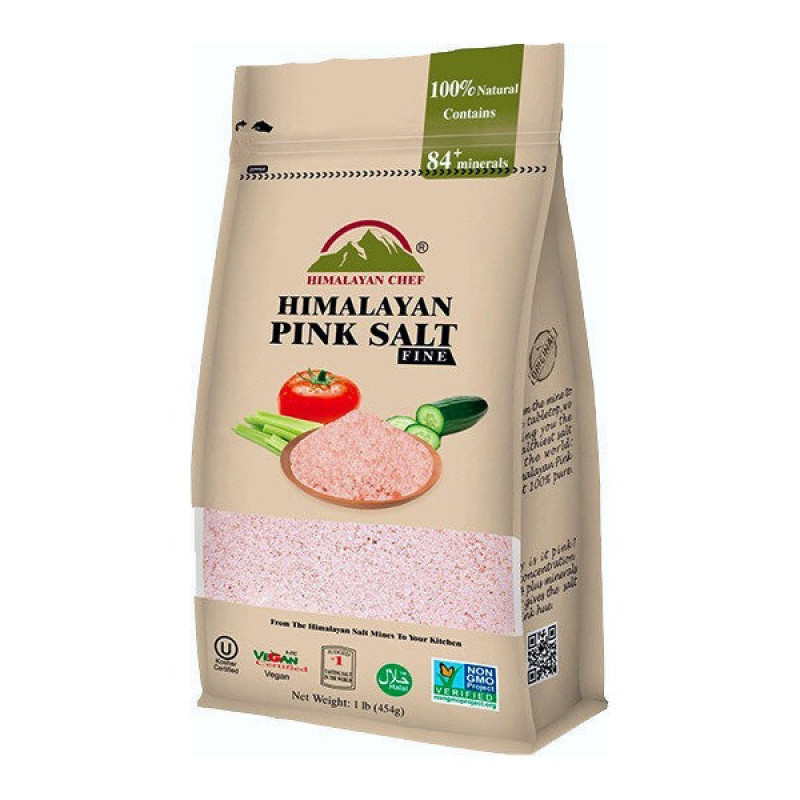 Himalayan Chef Smalkā maluma Himalaju rozā sāls, 454g
