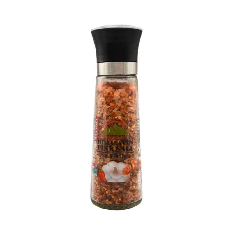 Himalayan Chef Himalaju rozā sāls dzirnaviņas ar ķiplokiem, 300g