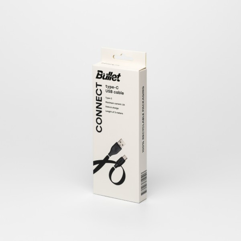 Bullet USB vads - Type C 3m, 2A 10W