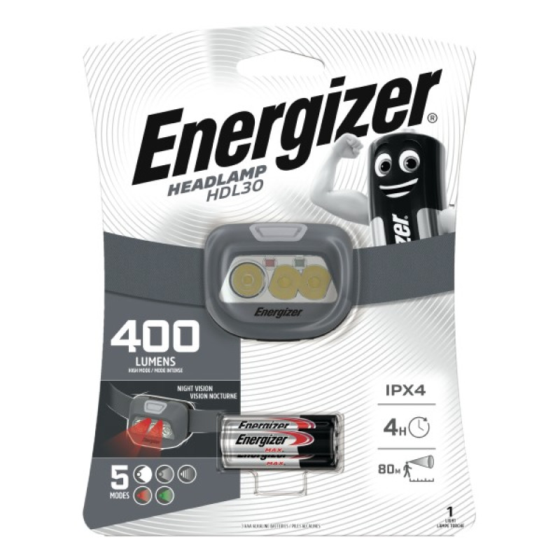 ENR TIER1 HDL30 400lm g.lukt. +3AAA IPX4