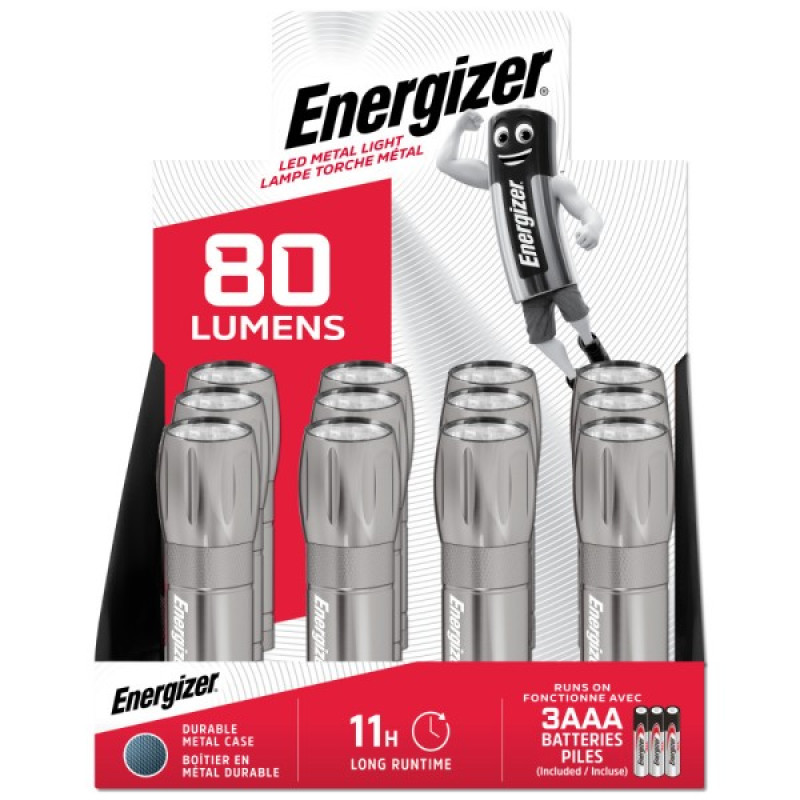 ENERGIZER 80lm metāla lukturis  +3AAA (displ.12)