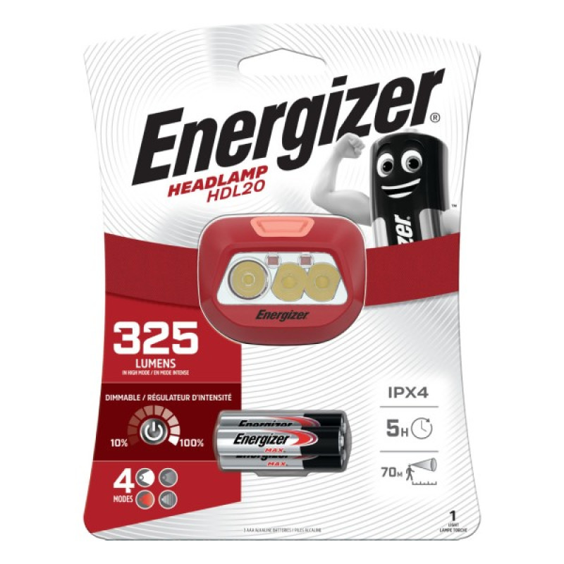 ENERGIZER LED galvas lukturis 325 lm +3xAAA