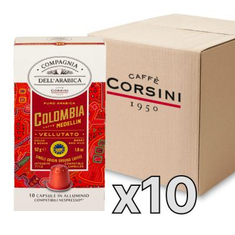 Caffe Corsini Compagnia dell'Arabica Colombia kafijas kapsulas, 10 x 5,2g, kaste