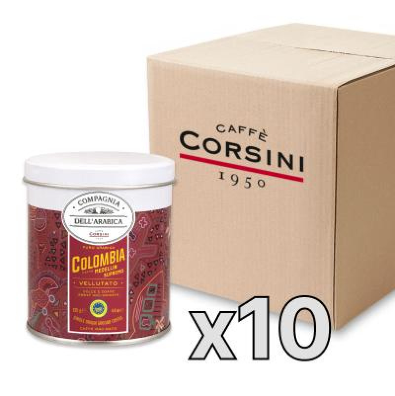 Caffe Corsini Compagnia dell'Arabica Colombia malta kafija bundžā, 125g, kaste