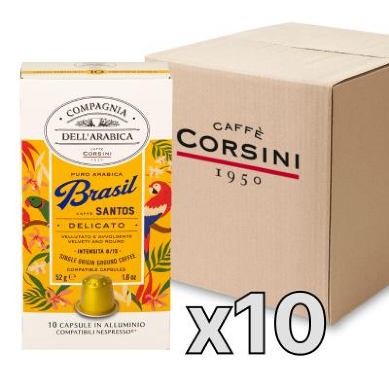 Caffe Corsini Compagnia dell'Arabica Brasil kafijas kapsulas, 10 x 5,2g, kaste