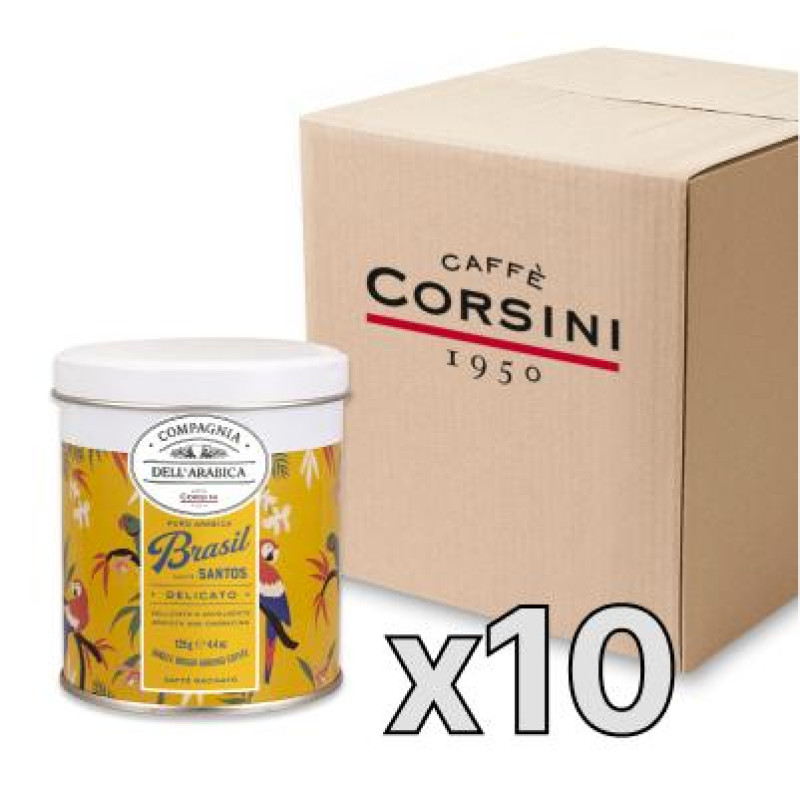 Caffe Corsini Compagnia dell'Arabica Brasil malta kafija bundžā, 125g, kaste