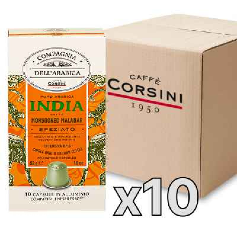 Caffe Corsini Compagnia dell'Arabica India kafijas kapsulas, 10 x 5,2g, kaste