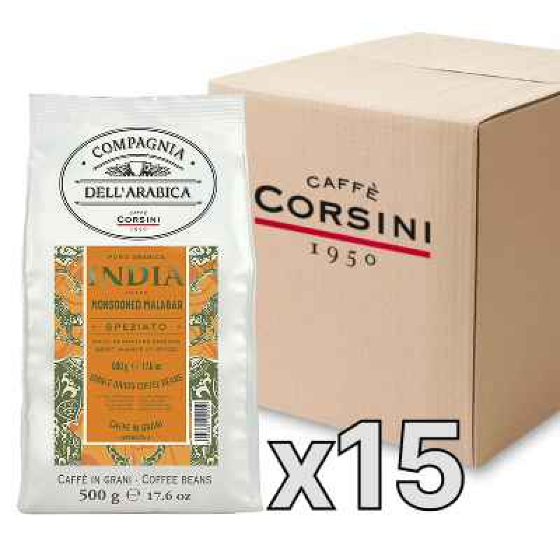 Caffe Corsini Compagnia dell'Arabica India kafijas pupiņas, 500g, kaste