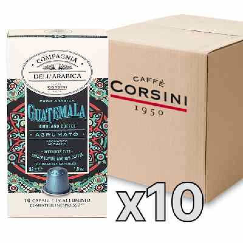 Caffe Corsini Compagnia dell'Arabica Guatemala kafijas kapsulas, 10 x 5,2g, kaste