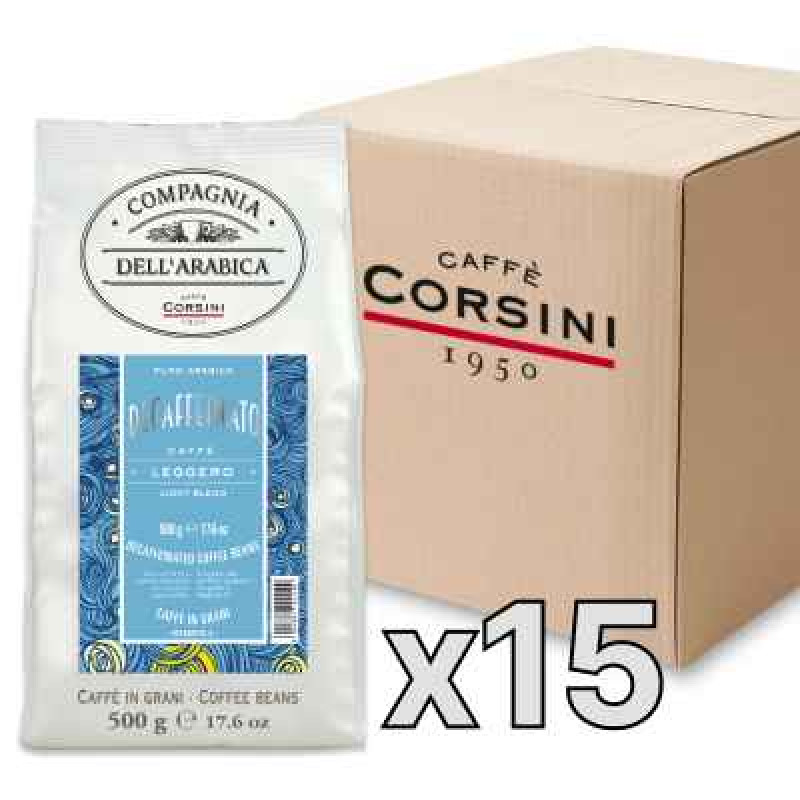 Caffe Corsini Compagnia dell'Arabica Decaffeinato kafijas pupiņas, 500g, kaste