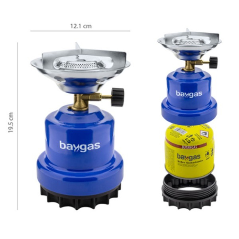Baygas gāzes primuss 190g, metāla korpuss
