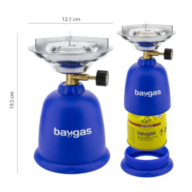 Baygas gāzes primuss 190g, plastmasas korpuss