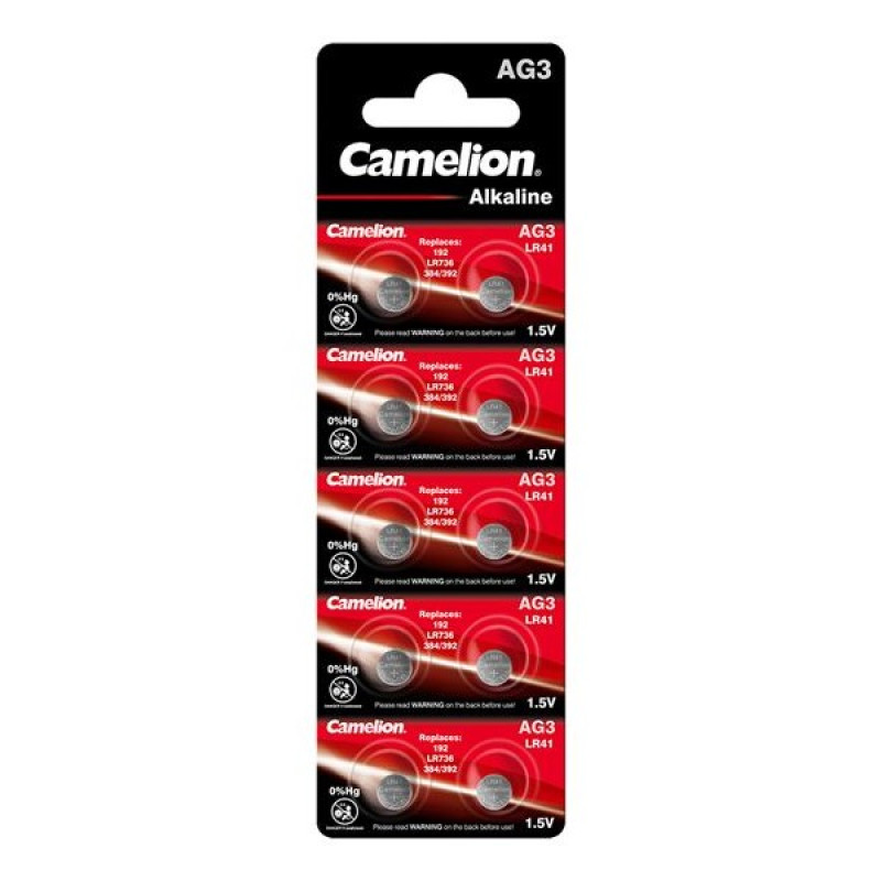 Camelion AG3/LR41/392 B10 1.5V alkaline baterijas
