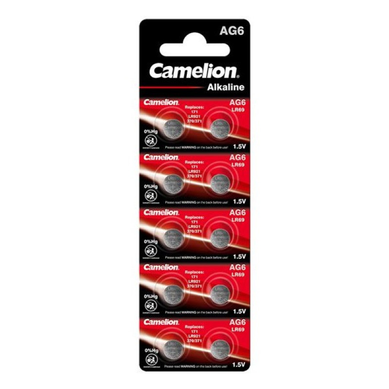 Camelion Alkaline AG6/LR920/371 B10 1,5 V  baterijas