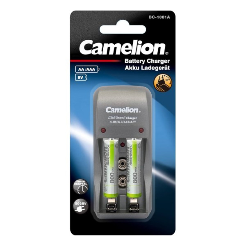 Camelion Tavel charger BC-1001A +2 x AAA Ni-MH 800 mAh lādētājs