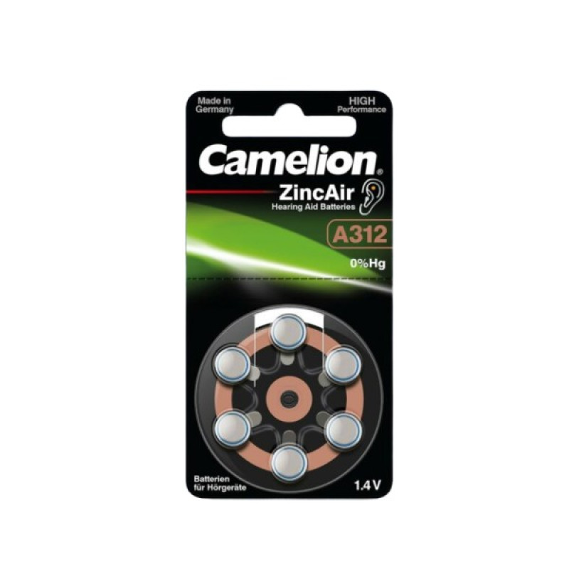 Camelion A312 1.4V B6 dzirdes baterijas