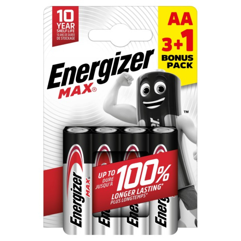 ENERGIZER MAX new AA B3+1 1.5V Alkaline baterijas