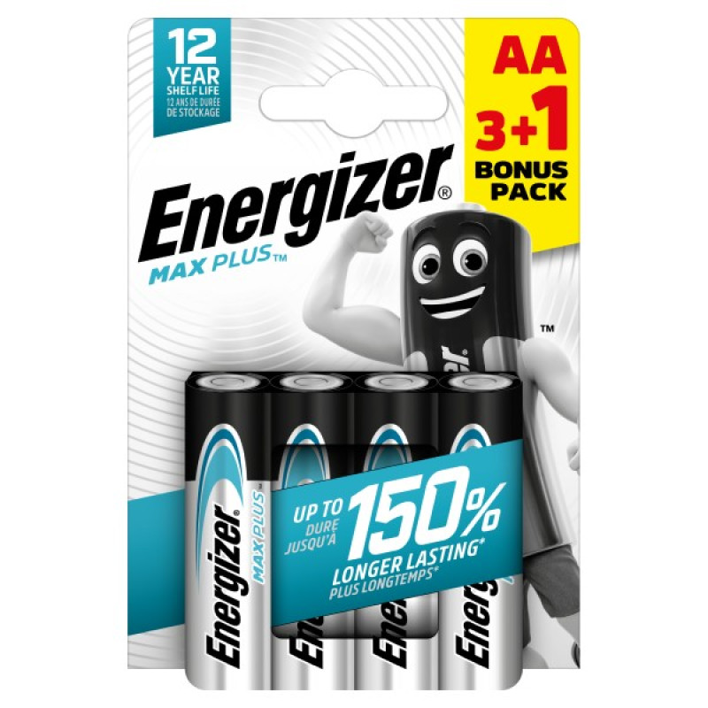 ENERGIZER MAX PLUS new AA B3+1 1.5V Alkaline baterijas