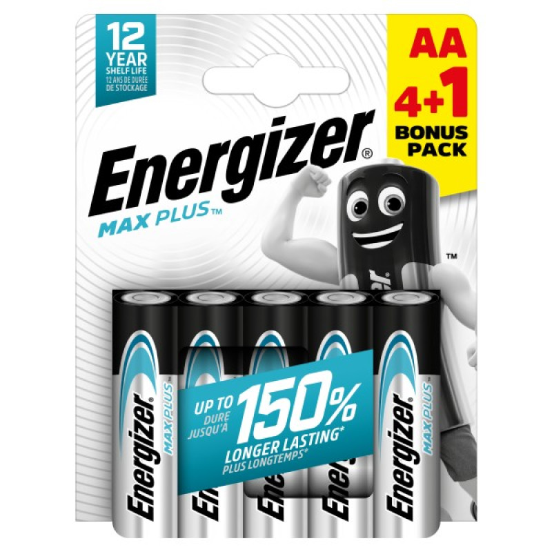 ENERGIZER MAX PLUS NEW AA B4+1 1.5V Alkaline baterijas