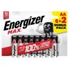 ENERGIZER MAX new AA B6+2 1.5V Alkaline baterijas