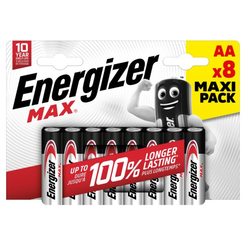 ENERGIZER MAX new AA B8 1.5V Alkaline baterijas