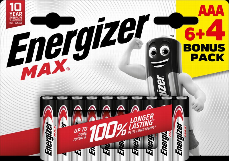 ENERGIZER MAX new AAA B6+4 1.5V Alkaline baterijas