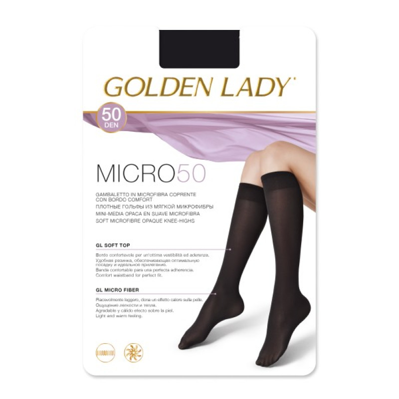 Golden Lady Micro 50den NERO pusgarās zeķes