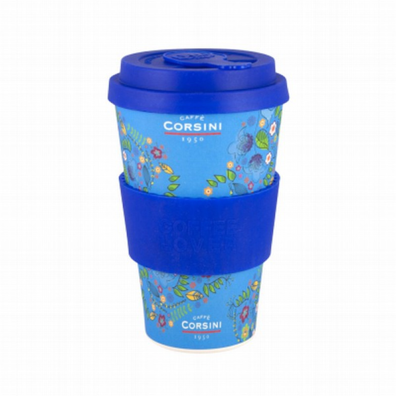 Caffe Corsini Bambusa šķiedras krūze ar silikona vāciņu, 400ml