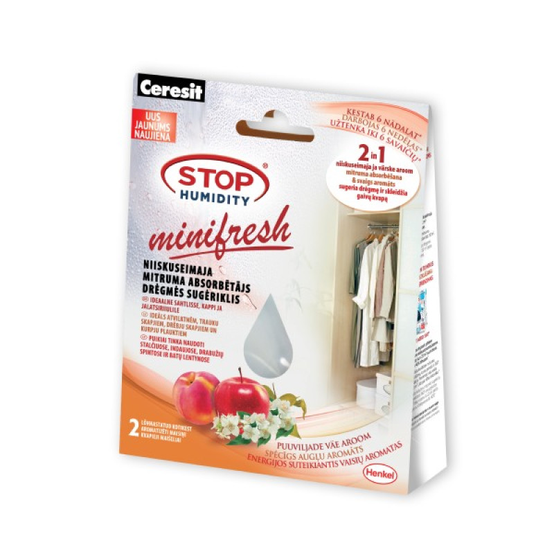 Ceresit Minifresh mitruma absorbenta maisini, ar auglu aromatu, 2 gb.