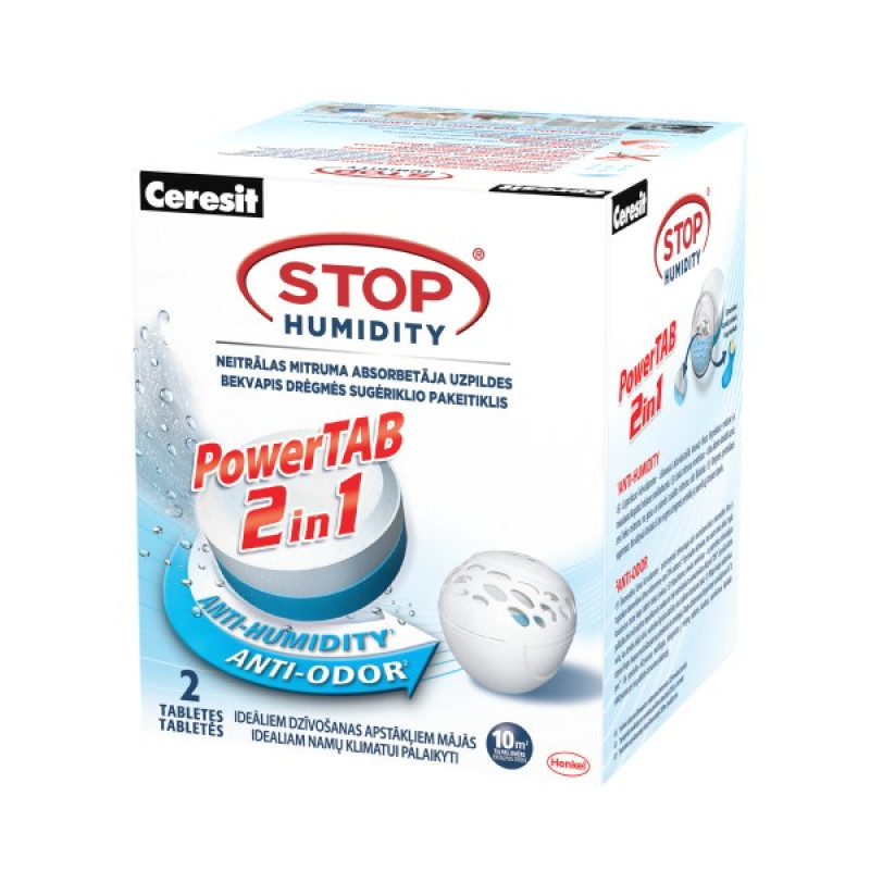 Ceresit Mitruma absorbenta PEARL uzpildes rezerves tabletes 2in1, 2x300g