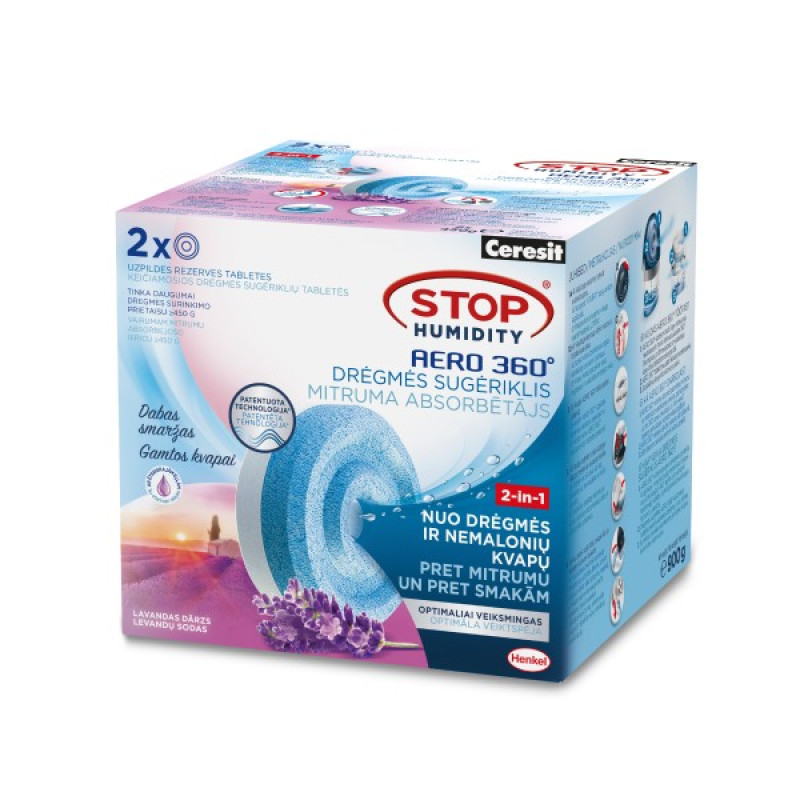 Ceresit SH AERO 360° uzpildes rezerves tabletes, relaksejoša lavanda