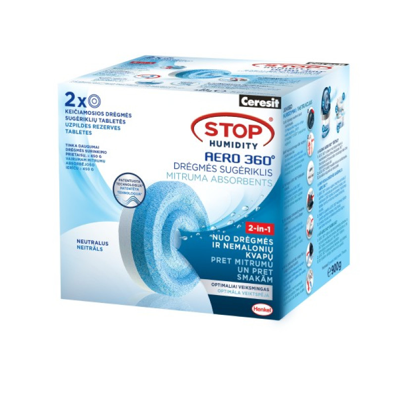 Ceresit Stop Humidity AERO 360° uzpildes rezerves tabletes, neitrala