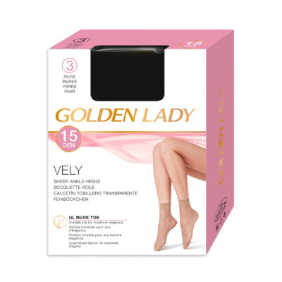 Golden Lady Vely 15den MELON īsās zeķes 3 pāri