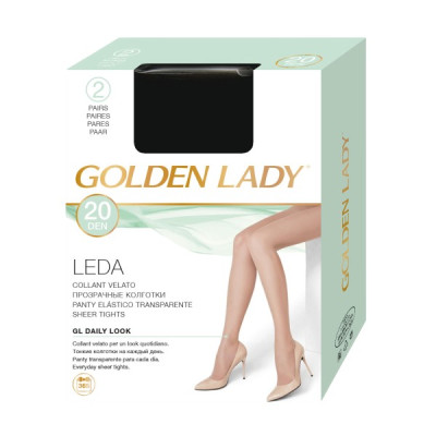 Golden Lady Leda 20den 2-S NERO zeķubikses