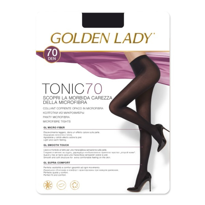 Golden Lady Tonic 70den 5-XL NERO zeķubikses