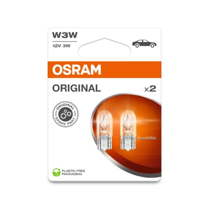 Osram auto OS W3W 2821-02B 3W 12V W2.1x9.5d BLI2 3C spuldzes