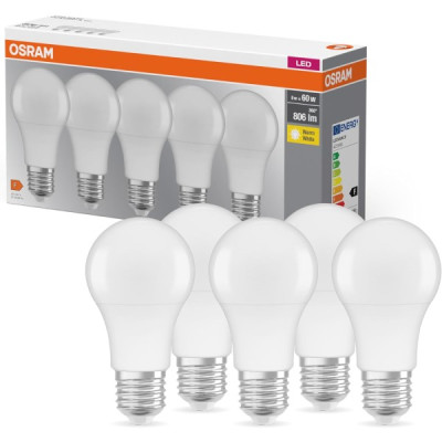 Ledvance OS LED base CLA60 8,5W/827 E27 230V FR 5 gb