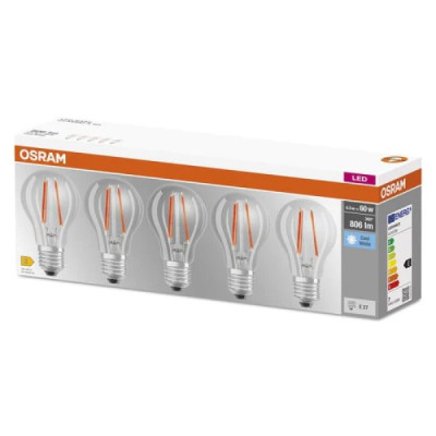 Ledvance OS LED base CLA60 6,5W/827 E27 230V FIL 5 gb