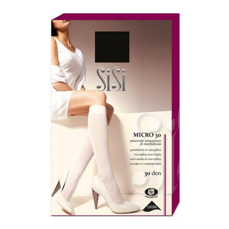 SiSi Micro 30den NERO pusgarās zeķes