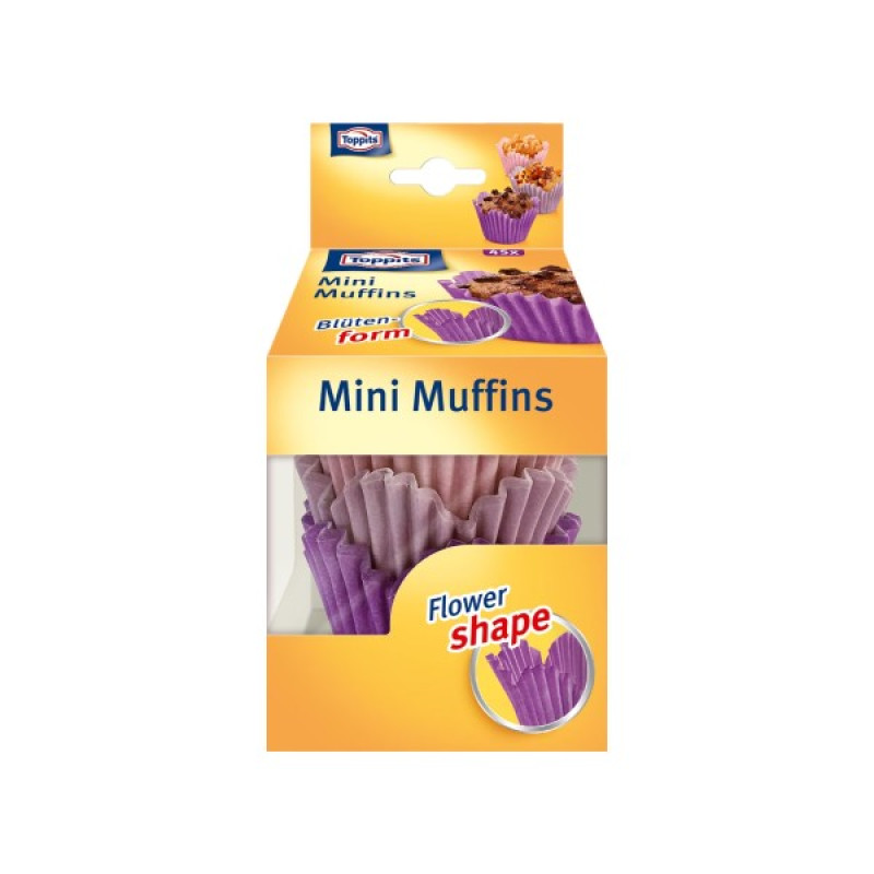 Toppits Mini mafinu glāzītes 45 gab., ziedu formas