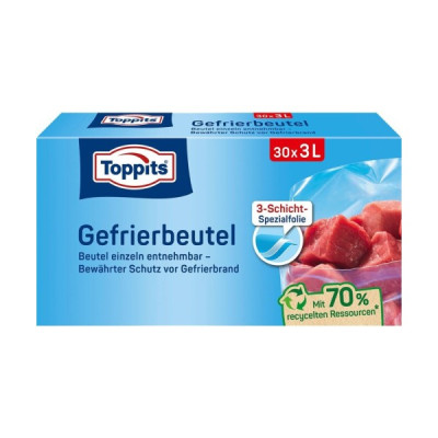 Toppits Maisiņi produktu saldēšanai 3L, 30 gab.