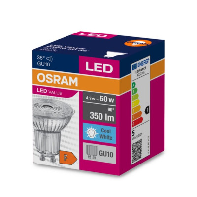 Ledvance OS LED value PAR16 50 36` Non-dim  4.3W/840 Gu10 spuldze