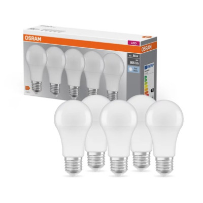 Ledvance OS LED base CL A FR 60 non-dim 8.5W/840 E27 5 gab.