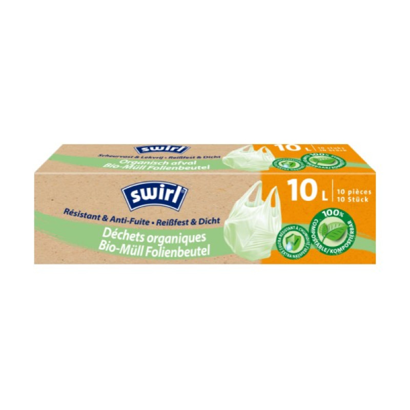 Swirl 10 gab.x10L kompostējami BIO maisi ar rokturiem