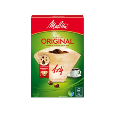 Melitta Brūnā papīra kafijas filtri 1x4 aroma zones, 40 gab.